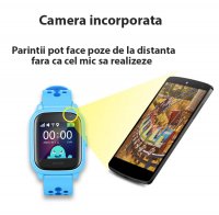 Ceas smartwatch GPS copii TechONE™ KT04 foto ultrapixel 3MP, Wi-Fi, telefon, GPS ultraprecis, bluetooth, SOS, ecran touchscreen, monitorizare spion, albastru,