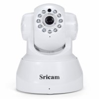 Camera de Supraveghere WIFI Sricam™ SP012, Night vision, Rotire automata, Full HD 1080p, 2.0 MP, senzor miscare, alb, pachet bundle (Camera + card 32GB)
