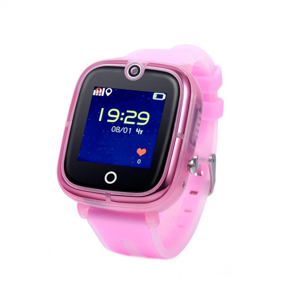 Ceas smartwatch copii GPS TechONE™ KT07, WiFi + localizare foto, camera foto, functie telefon, submersibil, telefon, buton SOS, Roz