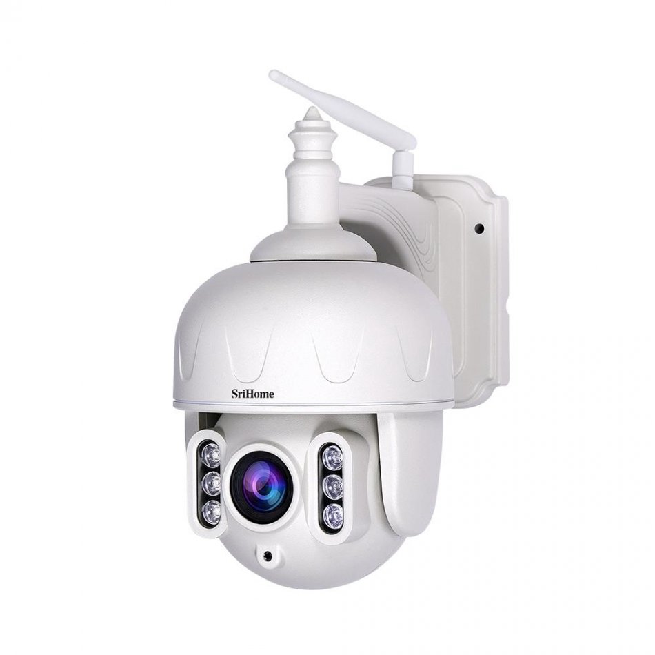 Camera de supraveghere WIFI Sricam™ SH028 de exterior, 5X zoom optic, rezistenta la apa, 3MP 1296p, senzor miscare