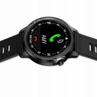 Ceas smartwatch TechONE™ L8, metalic, rezistent la apa, full touch, ecran HD, ritm cardiac precis, conectare telefon, pedometru, notificari, negru