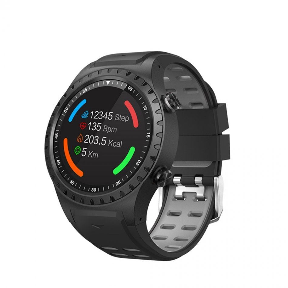 Ceas smartwatch TechONE™ M1S, Sim, Telefon, GPS si Busola, Ritm Cardiac, Touch, notificari, negru/gri