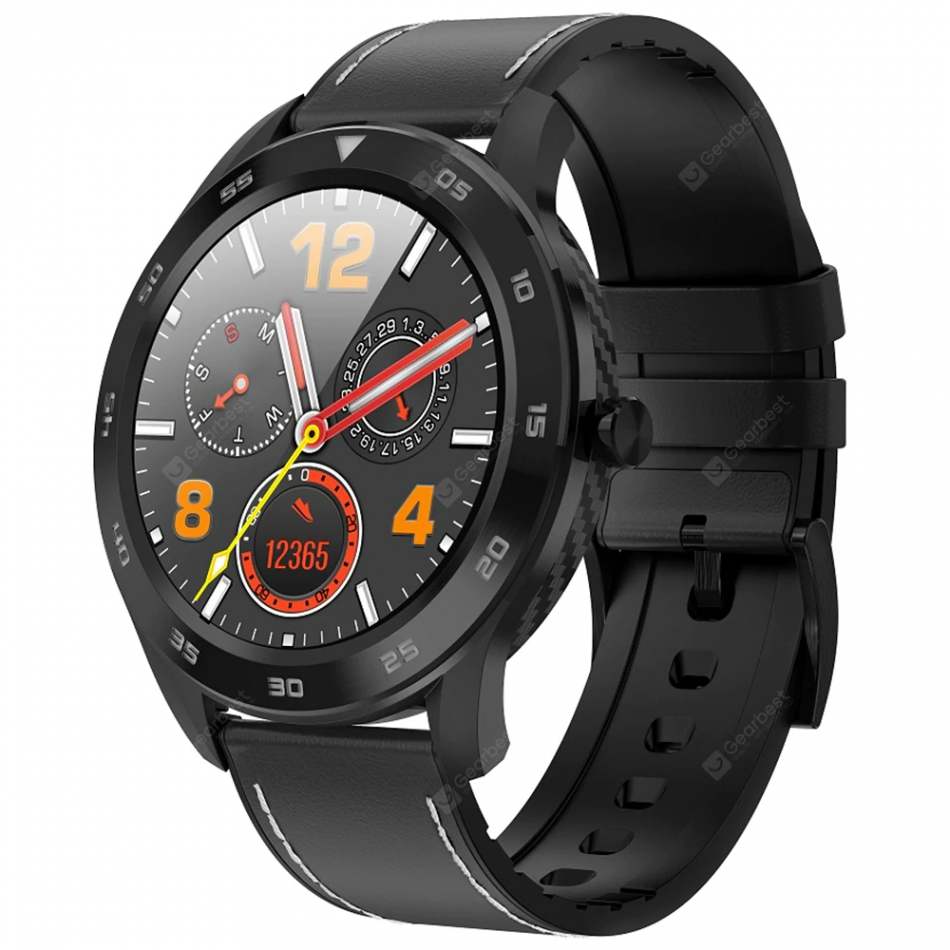 Ceas smartwatch TechONE™ DT98, ecran HD, ritm cardiac, Touch, fete multiple, apel telefonic, notificari, subtire, design carbon, sporturi multiple, rezistent la apa, negru/gri
